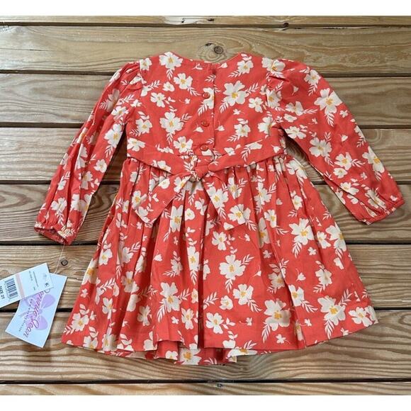 NWT $68 Bonnie Jean Floral Dress Size 2T Girl’s Red - Picture 2 of 8
